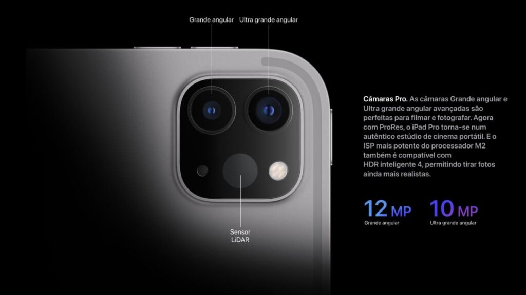 M2 iPad Pro da Apple câmaras ProRes